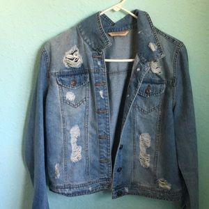 rue 21 distressed denim jacket